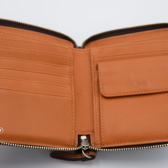 Coach Brown Pebbled Leather Wallet - Picture 6 of 14